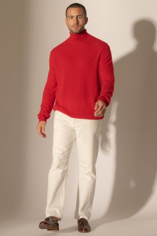 Maglia Trevor 100% cashmere - Collo dolcevita. - Rosso