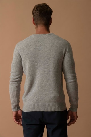 Maglia Eden - 100% cashmere 4 fili - Collo rotondo - Grigio melange, 310 g