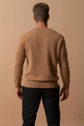 Maglia Eden - 100% cashmere 4 fili - Collo rotondo - Nocciola, 310 g