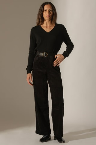 Maglia Kalie 100% cashmere - Collo a V - Nero