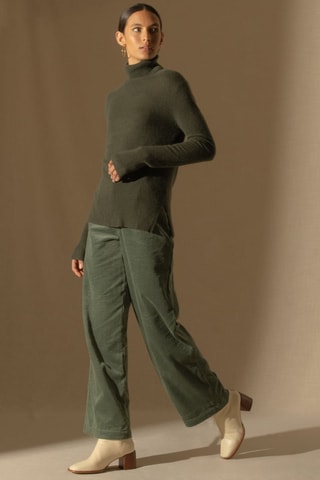 Maglia Tracy 100% cashmere, 2 fili - Collo dolcevita. - Kaki