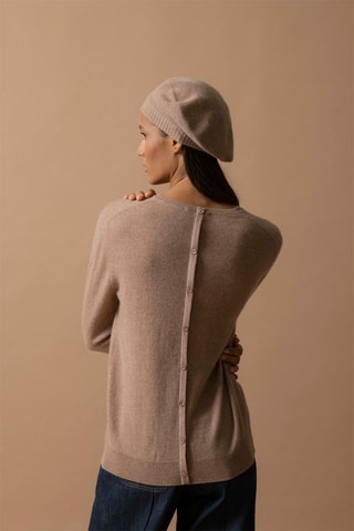 Maglia Vanessa - 100% cashmere 2 fili - Collo rotondo - Cammello melange