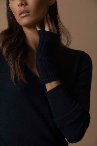 Maglia Gaby - 100% cashmere 4 fili - Collo a V - Navy