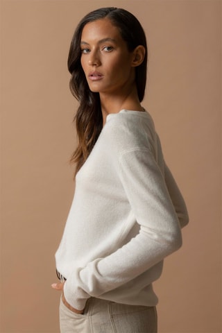 Maglia Kalie - 100% cashmere 2 fili - Collo a V - Avorio