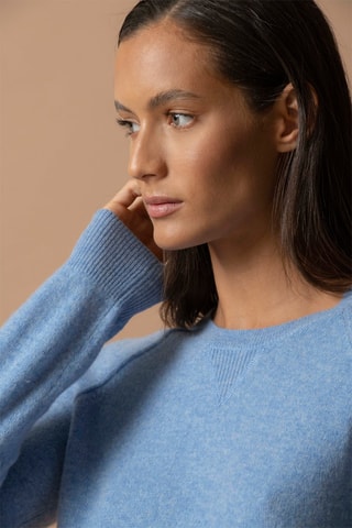 Maglia Wilma - 100% cashmere 2 fili - Collo rotondo - Celeste