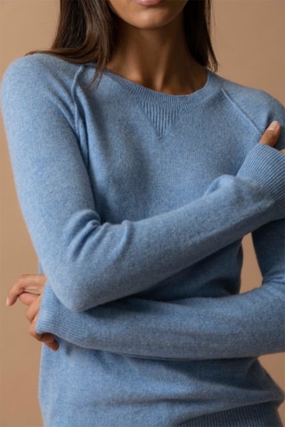 Maglia Wilma - 100% cashmere 2 fili - Collo rotondo - Celeste
