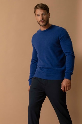 Maglia Blake - 100% cashmere 2 fili - Collo rotondo - Blu oceano