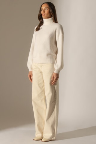 Maglia Pemba 100% cashmere, 6 fili - Collo dolcevita - Neve 