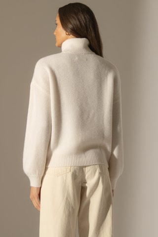 Maglia Pemba 100% cashmere, 6 fili - Collo dolcevita - Neve 