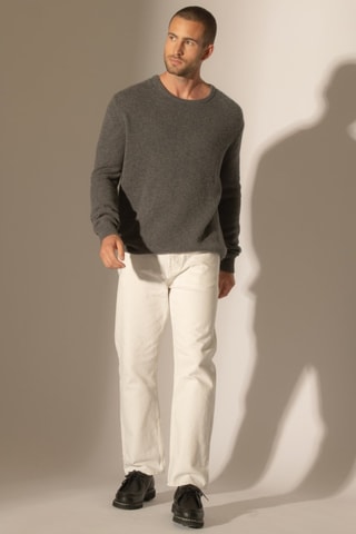 Maglia Eden 100% cashmere, 4 fili - Collo rotondo - Antracite melange