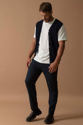 Gilet Arthur - 100% cashmere 2 fili - Collo a V - Navy