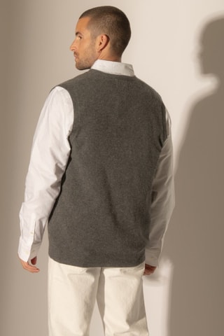 Gilet Arthur 100% cashmere, 2 fili - Collo a V - Antracite melange