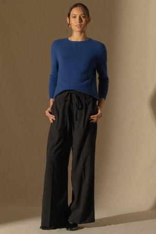 Cardigan Vanessa 100% cashmere, 2 fili - Collo rotondo - Navy