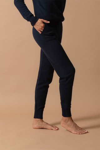 Pantaloni sportivi Gwen - 100% cashmere 2 fili - Navy