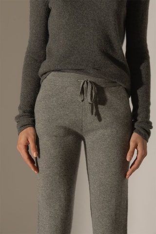 Pantaloni sportivi Gwen 100% cashmere, 2 fili - Grigio melange