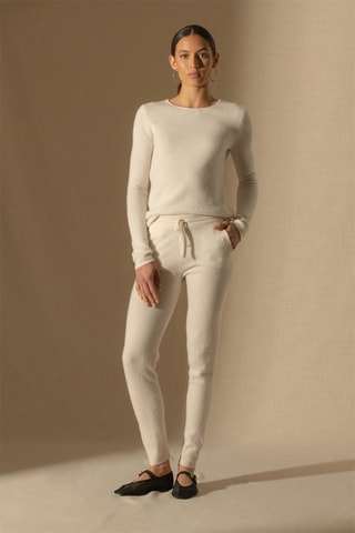 Pantaloni sportivi Gwen 100% cashmere, 2 fili - Avorio