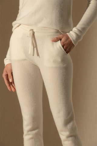Pantaloni sportivi Gwen 100% cashmere, 2 fili - Avorio