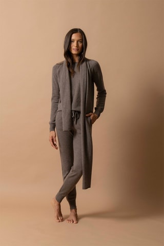 Pantaloni sportivi Gwen - 100% cashmere 2 fili - Taupe melange