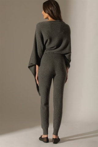 Pantaloni sportivi Gwen 100% cashmere, 2 fili - Antracite melange
