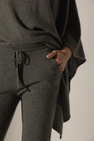 Pantaloni sportivi Gwen 100% cashmere, 2 fili - Antracite melange