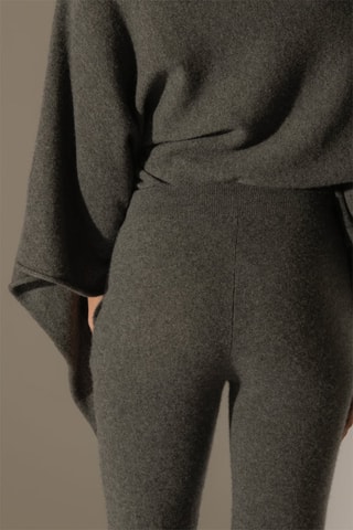 Pantaloni sportivi Gwen 100% cashmere, 2 fili - Antracite melange
