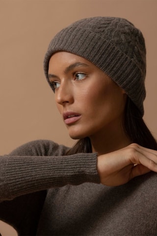 Abito Molli - 100% cashmere 2 fili - Collo rotondo - Taupe