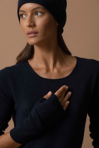 Abito Molli - 100% cashmere 2 fili - Collo rotondo - Navy