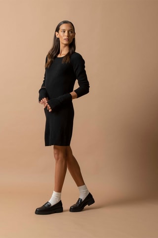 Abito Molli - 100% cashmere 2 fili - Collo rotondo - Nero