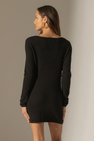 Abito Garmouth 100% cashmere 2 fili - Collo a V - Nero