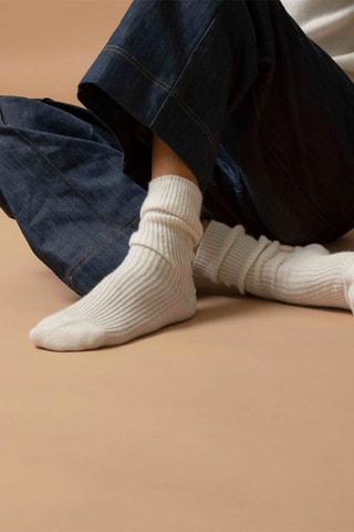 Calze Molilou 100% cashmere, 4 fili - Ecrù