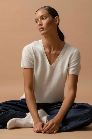 Calze Molilou 100% cashmere, 4 fili - Ecrù