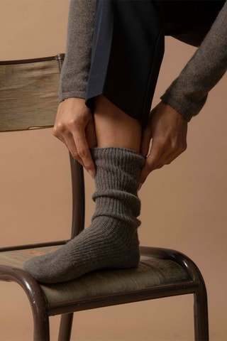 Calze Molilou 100% cashmere, 4 fili - Taupe melange