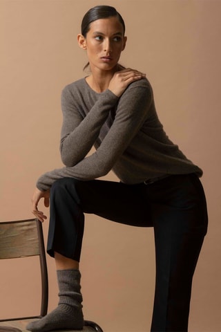 Calze Molilou 100% cashmere, 4 fili - Taupe melange