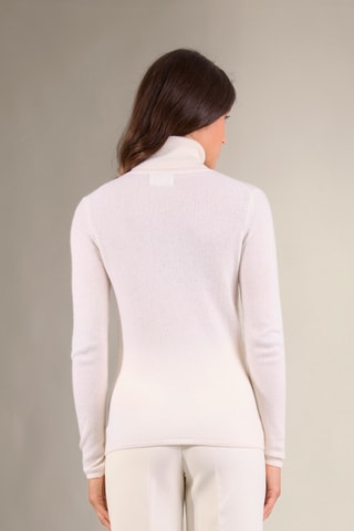 Maglia 100% cashmere - 2 fili - Collo dolcevita - Bianco
