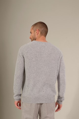 Maglia 100% cashmere - 2 fili - Collo rotondo - Grigio chiaro