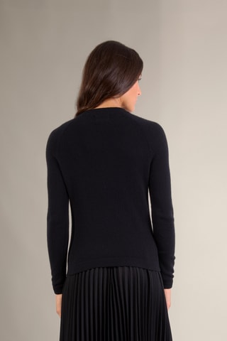 Maglia 100% cashmere - 2 fili - Collo rotondo - Nero