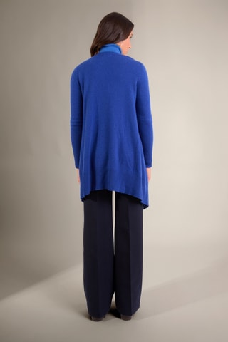 Cardigan lungo 100% cashmere - 2 fili - Blu