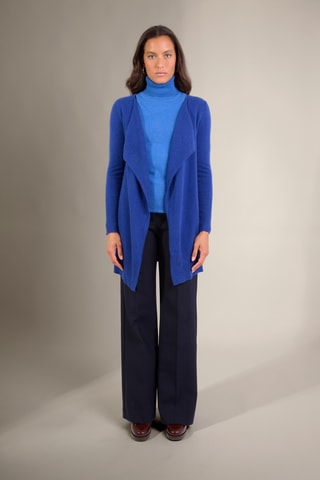 Cardigan lungo 100% cashmere - 2 fili - Blu