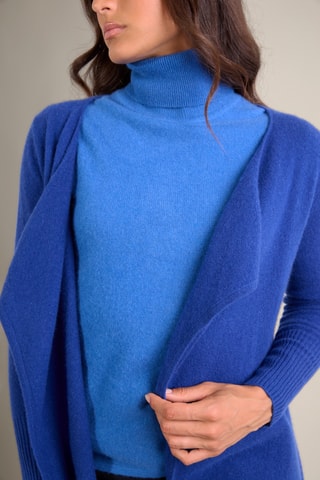 Cardigan lungo 100% cashmere - 2 fili - Blu
