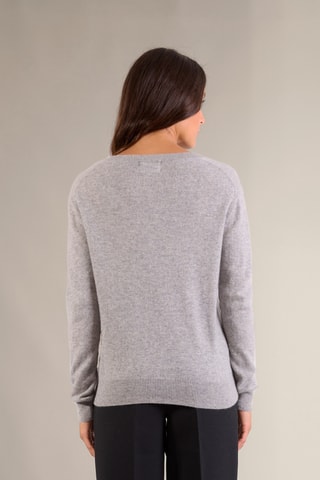 Maglia 100% cashmere - 2 fili - Collo a V - Grigio