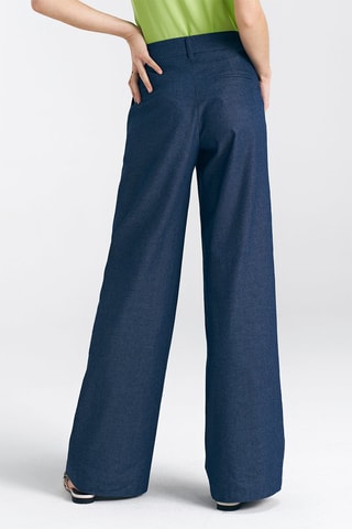 Pantalon wide leg - Bleu