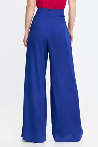 Pantalon palazzo en lin - Bleu