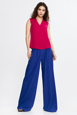 Pantalon palazzo en lin - Bleu