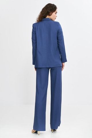 Pantalon bootcut en lin - Bleu cobalt