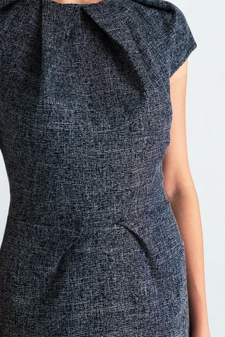 Robe fourreau - Bleu marine chiné