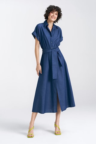 Robe midi - Bleu