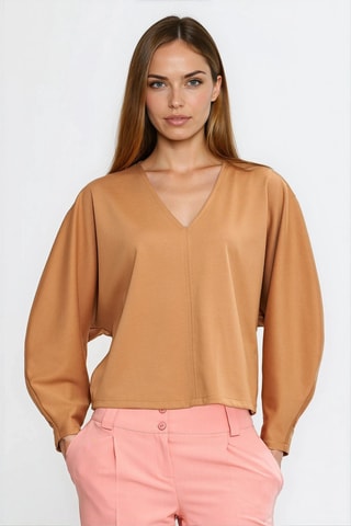 Blouse oversize - Marron clair