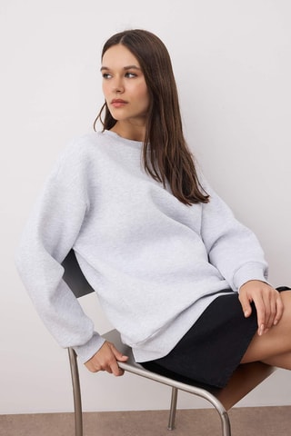 Camisola oversize - Cinzento-claro