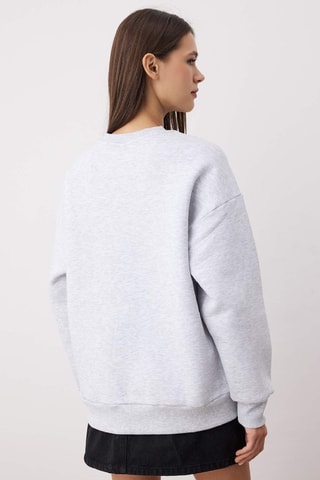 Camisola oversize - Cinzento-claro