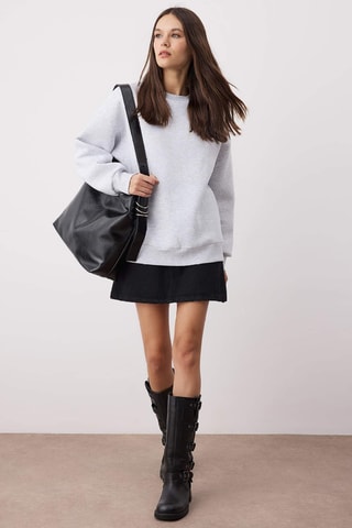 Camisola oversize - Cinzento-claro